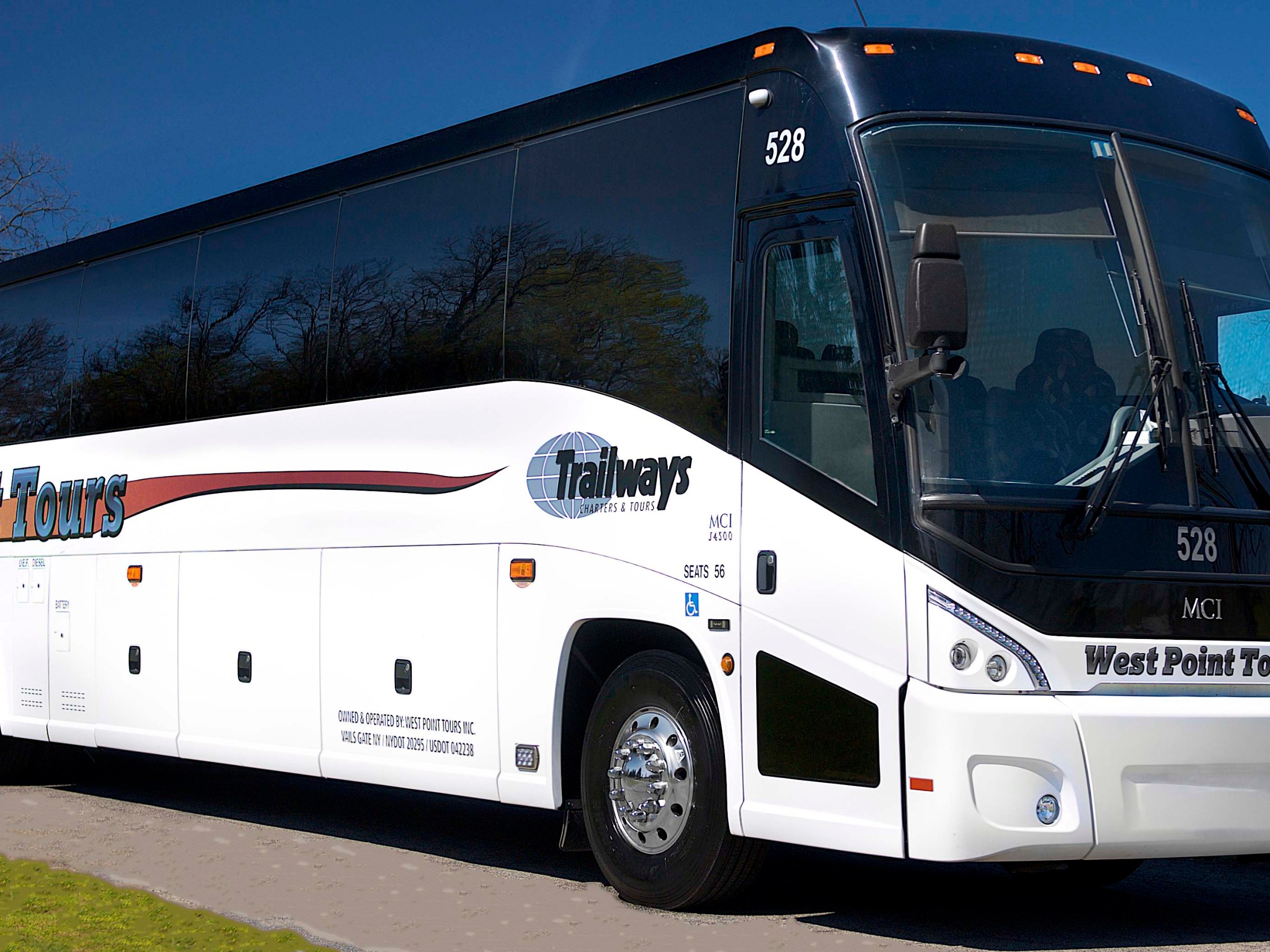 a bus that is parked on the side of a road